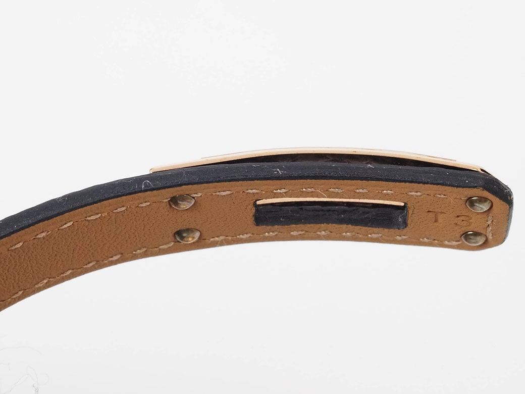 HERMES エルメス ケリーバングル ブレスレット リザード ブラック i4 HERMES エルメス ケリーバングル ブレスレット リザード