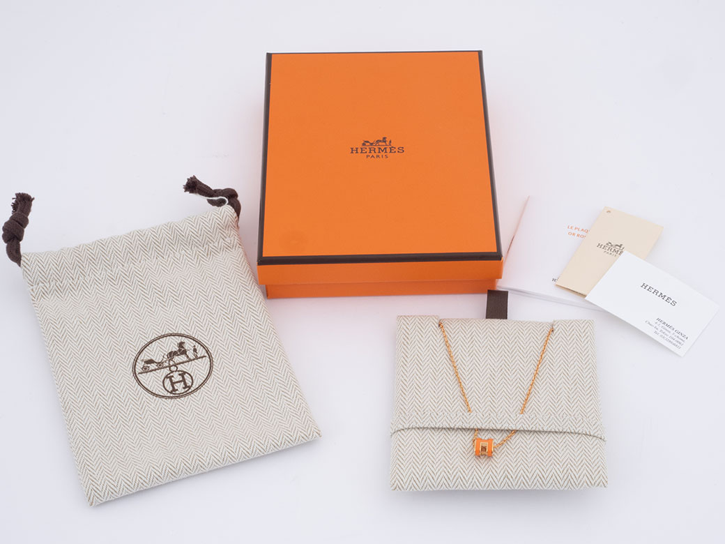 HERMES（エルメス） ペンダント ミニポップH ネックレス オレンジ