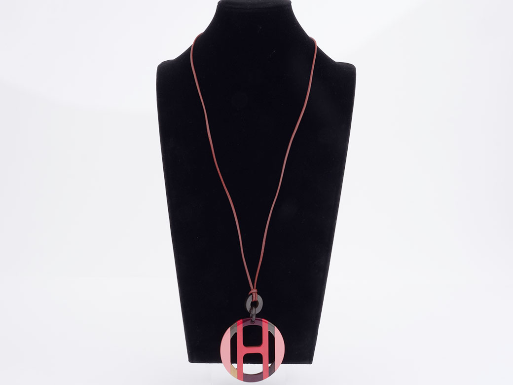 HERMES（エルメス） ペンダント Hエキップ ネックレス ピンク