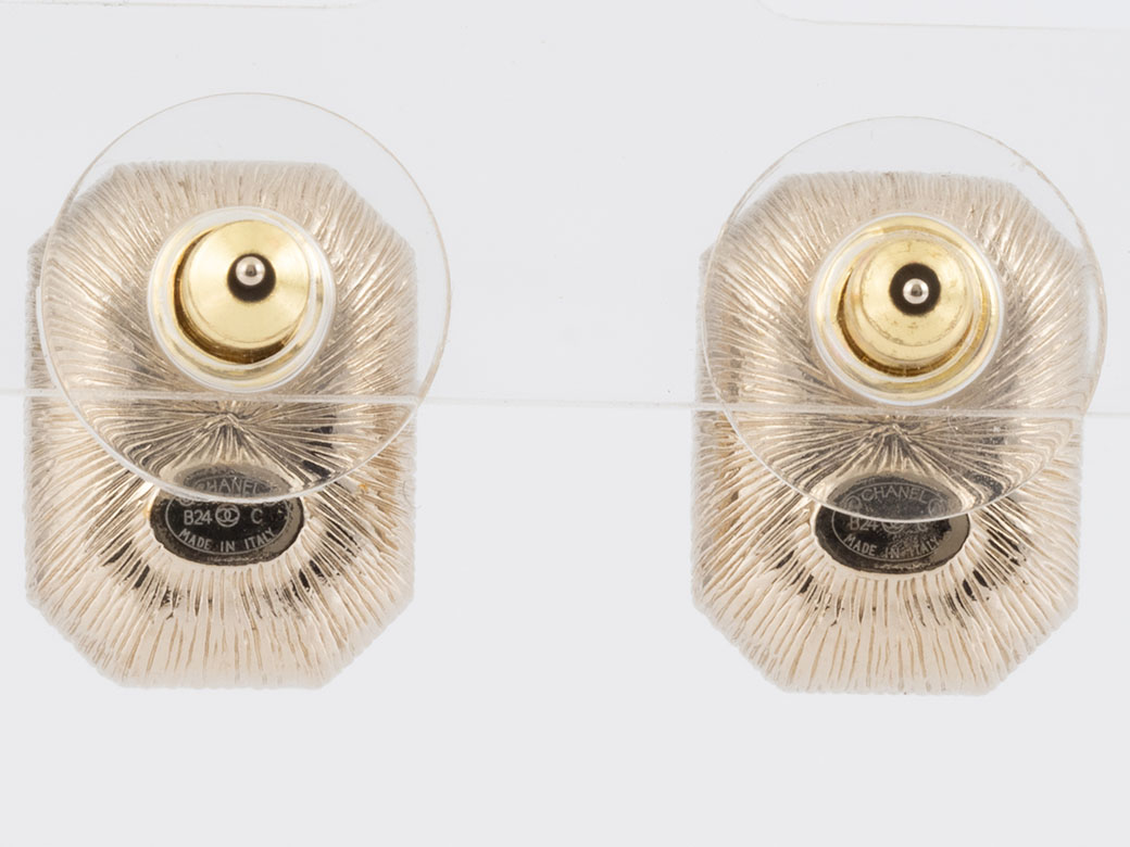 CHANEL（シャネル） ラインストーン ココ ピアス ゴールド 金属xライン