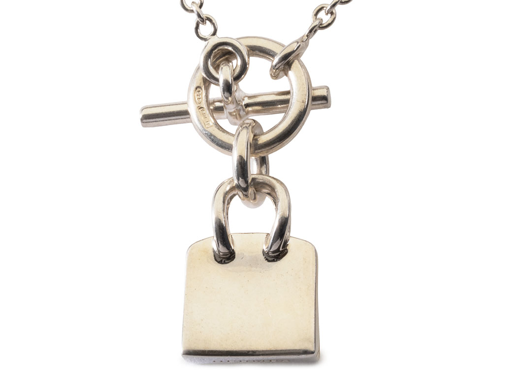 シルバー ミニバッグチャーム ネックレス　 エルメス　バーキン シルバー ミニバッグチャーム ネックレス エルメスバーキン