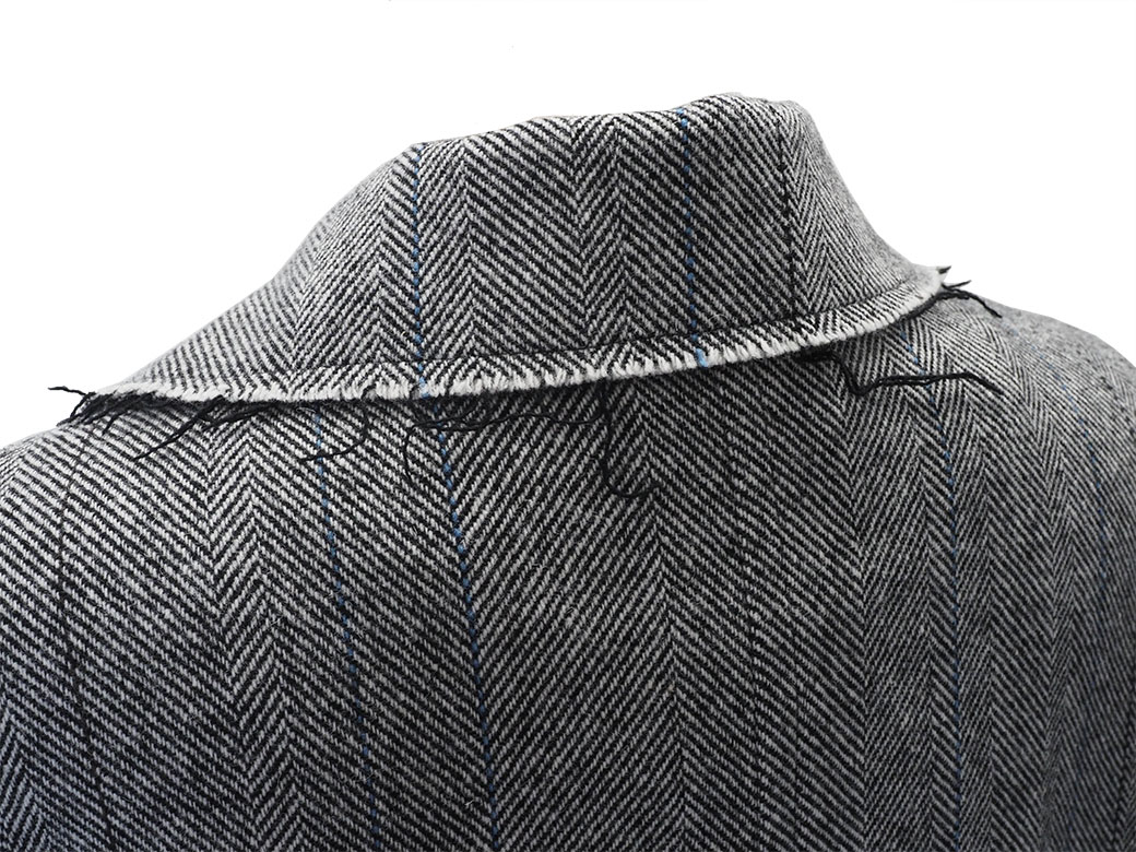 y's ワイズ　YJ-C11-110 ヘリンボーン　コート　未使用保管品 楽天市場】ワイズ ヘリンボーン ストライプ ウールコート グレー YJ