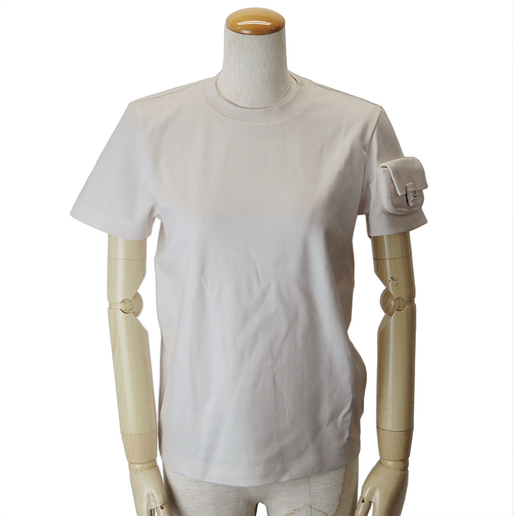 フェンディ ミニバゲット付 ポケット Tシャツ キナリ ES7945 レディース XXS 半袖 FENDI  中古