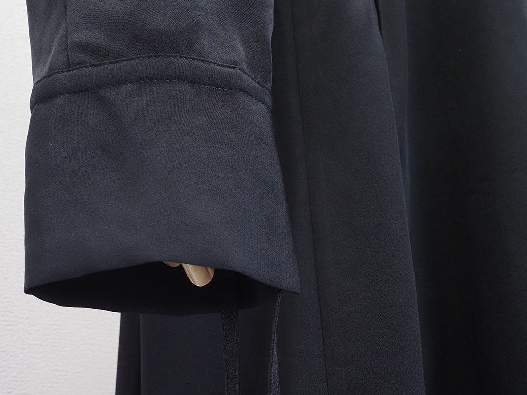 ワイズ カラーレス Aライン ドレス シャツワンピース ブラック YU-D04