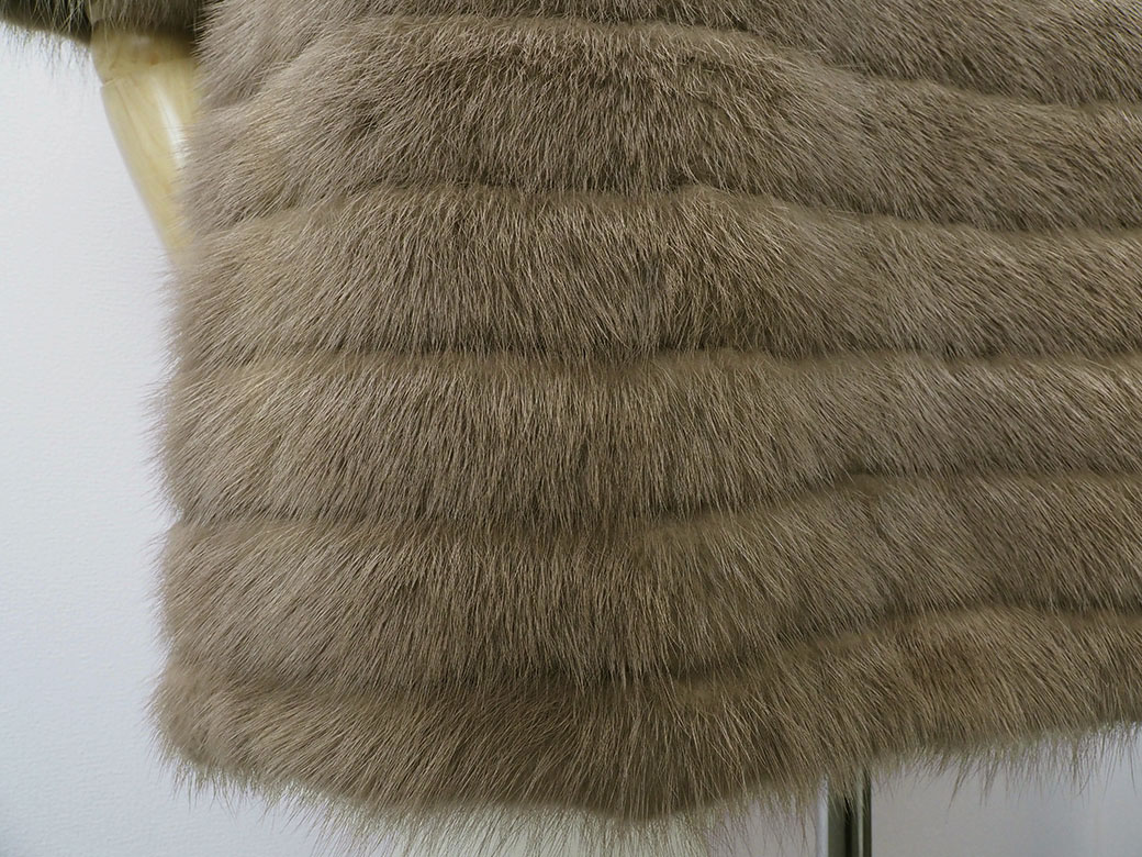 ソブ ミンク ジャケット 毛皮コート ブラウン レディース サイズS位