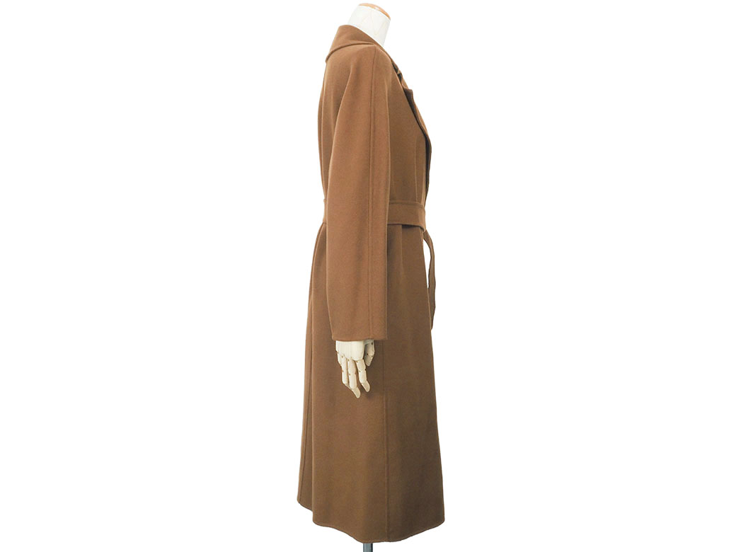 【美品】マックスマーラ プリズマレイ カシミヤ ロングチェスターコート M Max Mara（マックスマーラ） コート アウター ウール カシミヤ ニット