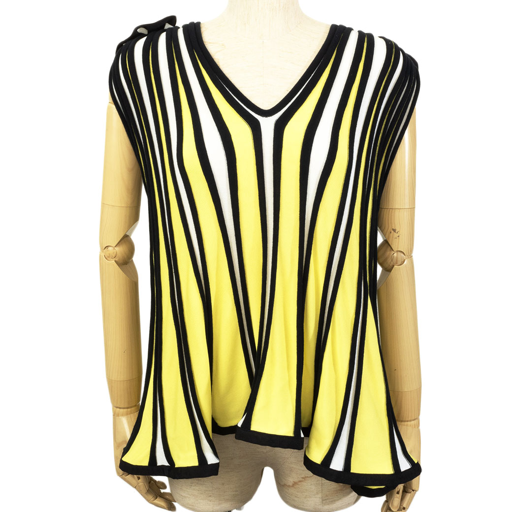 エムエスジーエム MSGM ノースリーブ プルオーバー カットソー トップス イエロー S レディース 2242MDT121 レーヨン 春夏 未使用 中古