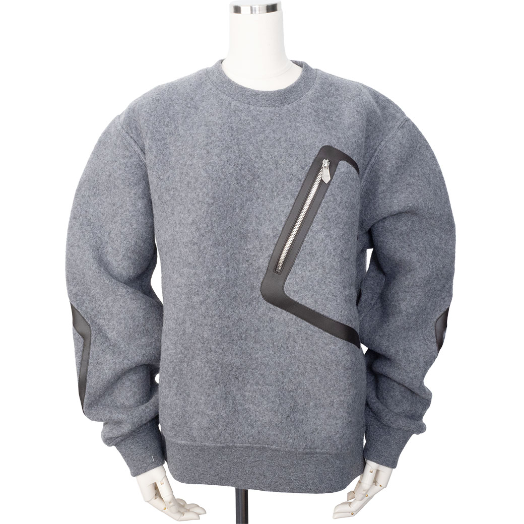 エルメス クルーネック セーター スウェット トレーナー H367715HA76 ウール カシミヤ グレー メンズ HERMES 未使用 中古