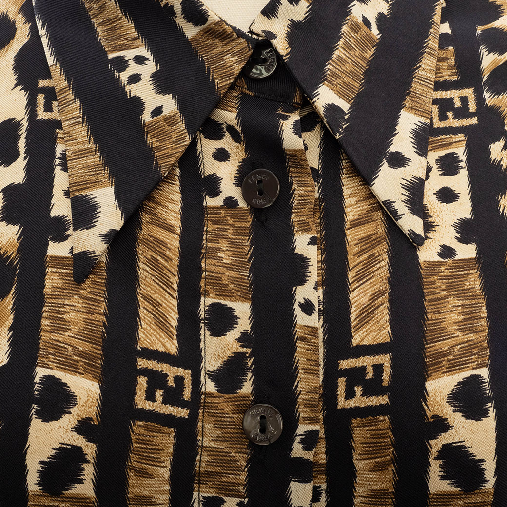 FENDI（フェンディ） ブラウス シャツ トップス シルク ブラウン