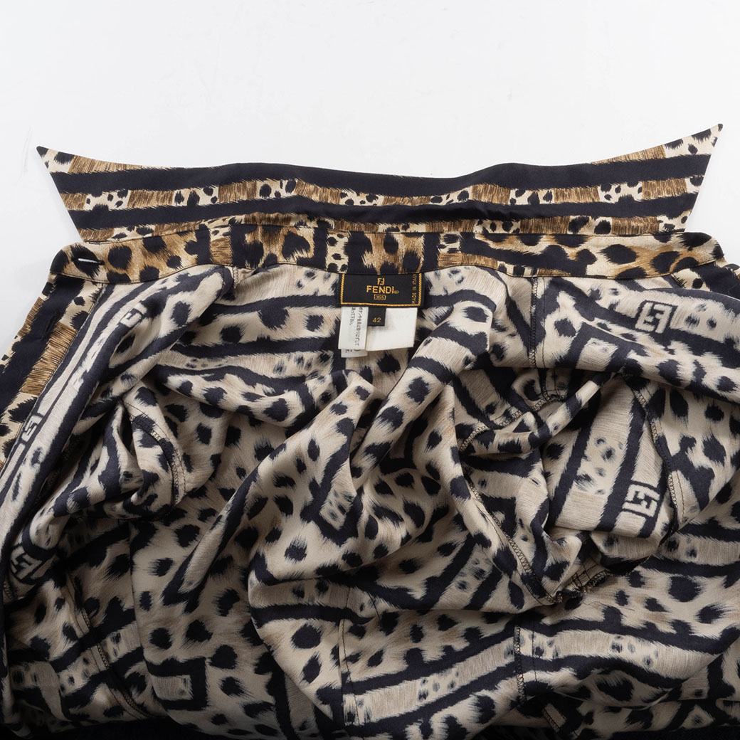 FENDI（フェンディ） ブラウス シャツ トップス シルク ブラウン 