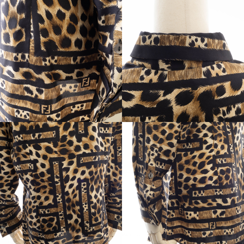 FENDI（フェンディ） ブラウス シャツ トップス シルク ブラウン 