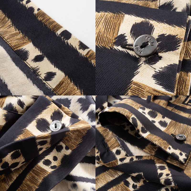 FENDI レオパード ヒョウ柄 シャツ 半袖 トップス サイズ 42 FENDI レオパード ヒョウ柄 シャツ 半袖 トップス サイズ 42