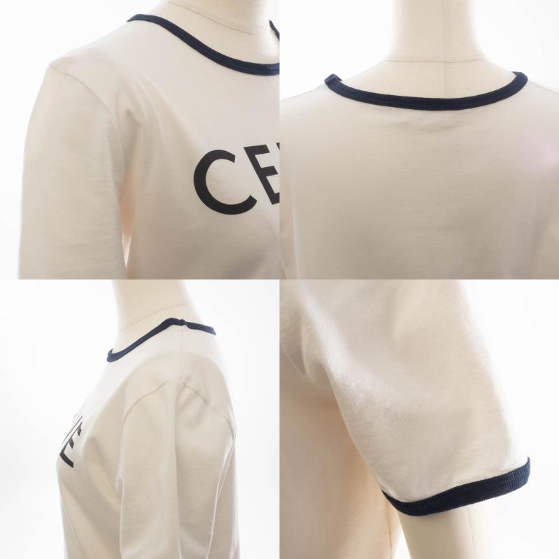 セリーヌ 2X872671Q ﾎﾜｲﾄ ﾄﾘｵﾝﾌ ｺｯﾄﾝｼﾞｬｰｼﾞｰ Tｼｬﾂ S CELINE（セリーヌ） トリオンフ クラシック Tシャツ / コットン