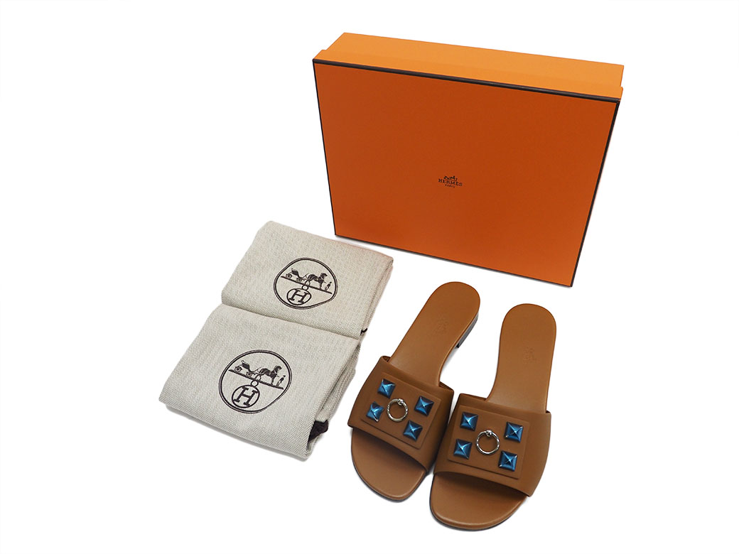 HERMES（エルメス） デューン サンダル ベージュドレ（ブラウン） 37