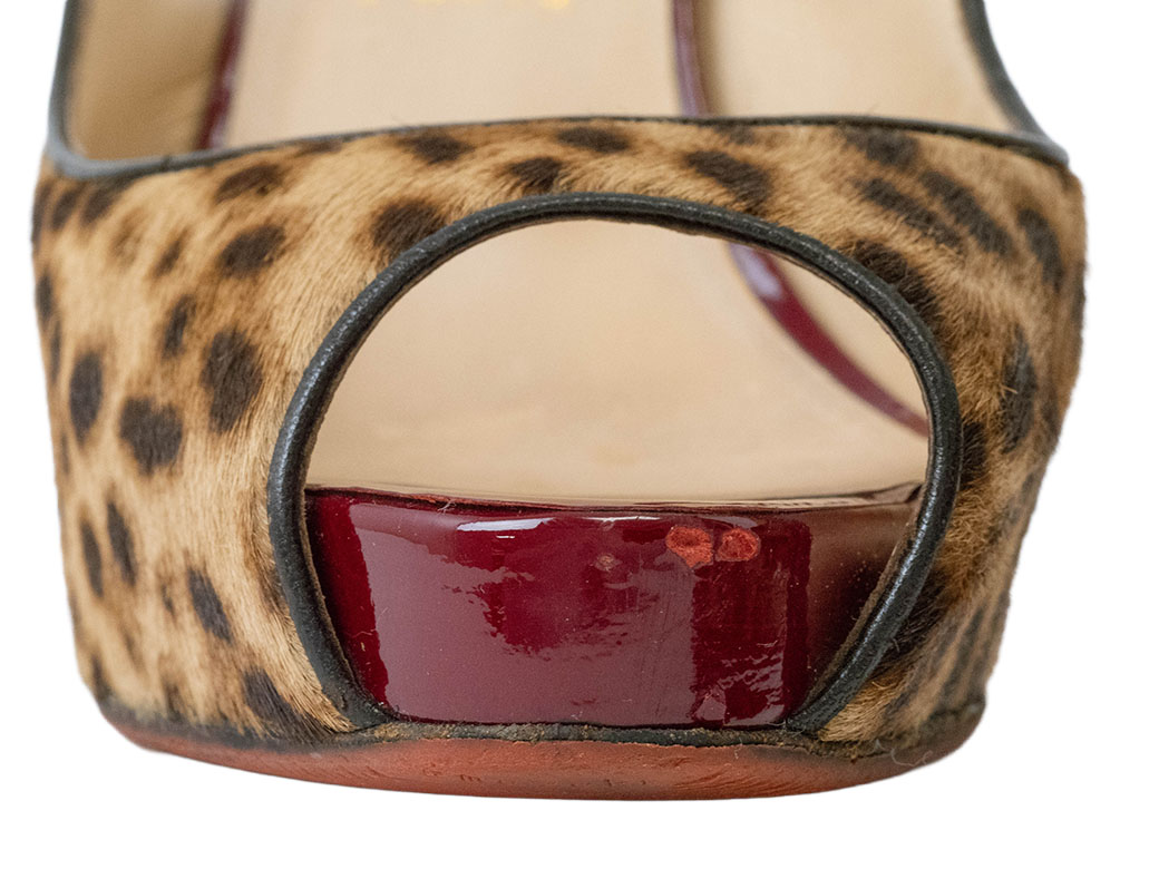 クリスチャンルブタン ハラコ レオパード バックストラップ サンダル 38(24.5cm) ベージュxボルドー レディース Christian Louboutin  中古 |  | 05