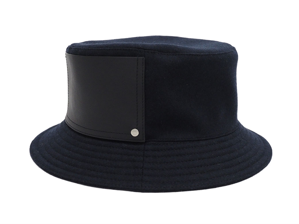 人気No.1 未使用 エルメス HERMES 中古 バケットハット ネイビー 57 ハット BOBFILIPE 帽子 メンズ 57サイズ  財布、帽子、ファッション小物