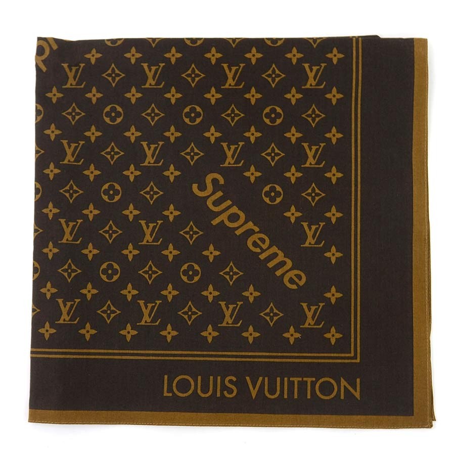 未使用 ルイヴィトン Louis Vuitton スカーフ ハンカチ モノグラム バンダナ 限定モデル コットン100％ シュプリーム