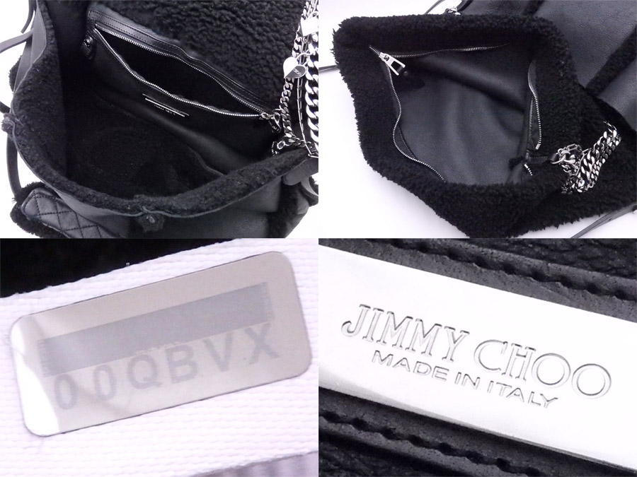 ジミーチュウ JIMMY CHOO 斜め掛けショルダーバッグ バイカー ムートン