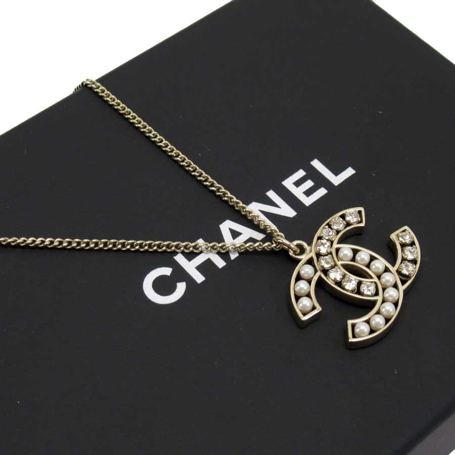シャネル 卓出 CHANEL ネックレス ココマーク 美品 ゴールド フェイク ...