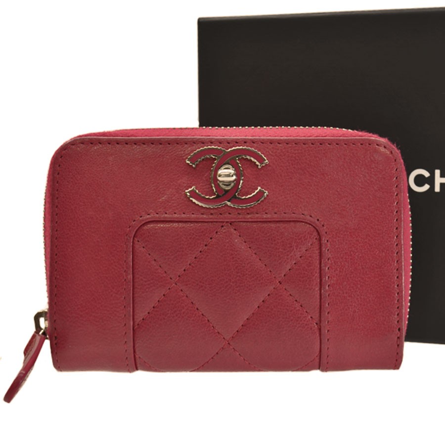 流行に カードケース コインケース シャネル シャネル 定番人気 レッド系ピンク レザーｘ金属素材 ココマーク コインケース Chanel 財布 Knowledge21 Com
