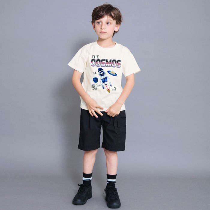 【Dear Planet】スパンコール半袖Tシャツ 半袖 カットソー クルーネックトップス プリント ロゴ 男の子 子供服 子ども服 ベビー キッズ｜branshes｜05