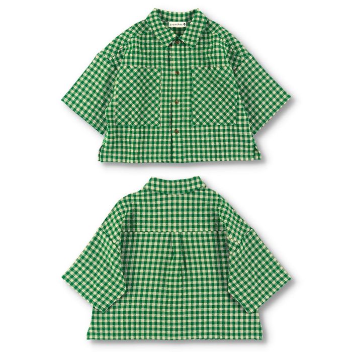 branshes 【SALE】【お揃い】ギンガムチェック柄半袖シャツ