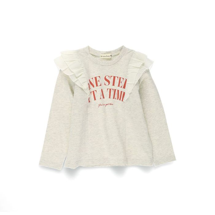 肩フリル長袖Tシャツの詳細画像1