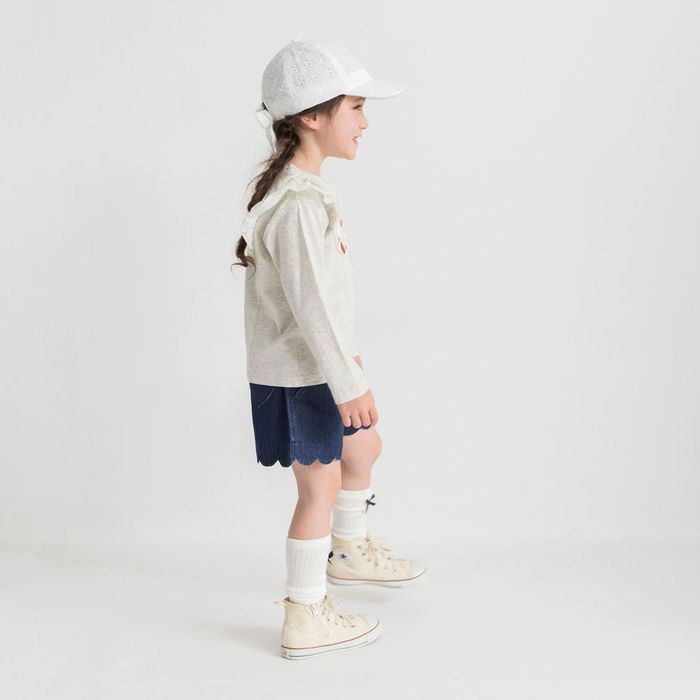 肩フリル長袖Tシャツの詳細画像4