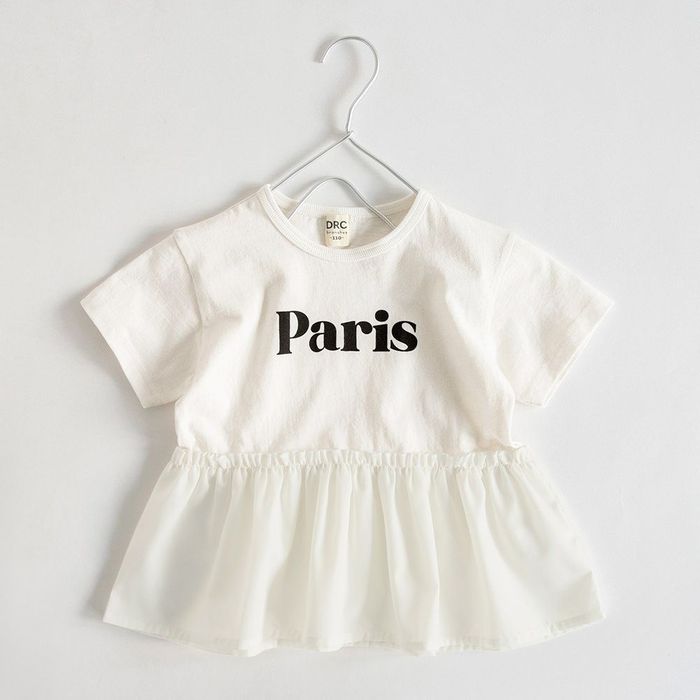 新品 半袖Tシャツ 異素材 90 branshes（ブランシェス） 【WEB限定/DRC/綿100％】異素材切替ロゴ半袖