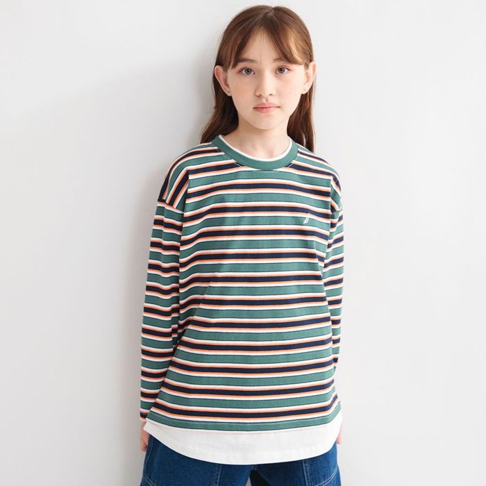 【NAUTICA/ノーティカ】マルチボーダーレイヤード長袖Tシャツ 男の子 ボーイズ 女の子 夏物 ...