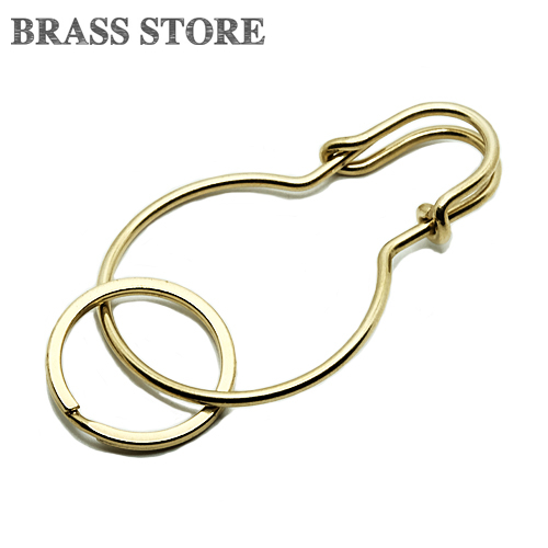 真鍮 セーフティピン キーホルダー（ゴールド）ブラス 金色 ダブル