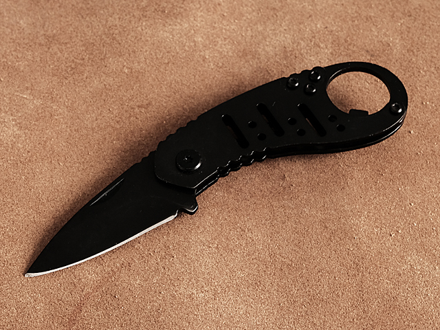 折り畳み ポケットナイフ（ブラック）ステンレス鋼 釣り道具 梱包