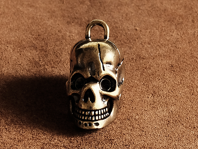 真鍮 キーホルダー（スカル スマイル）ドクロ どくろ 骸骨 ガイコツ