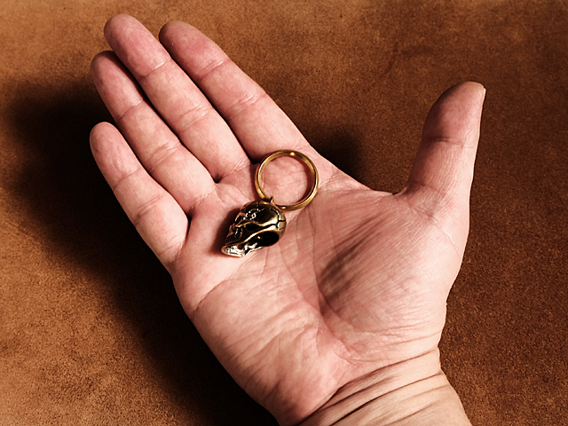 真鍮 キーホルダー（スカル スマイル）ドクロ どくろ 骸骨 ガイコツ