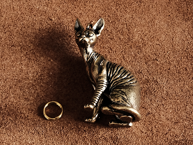 真鍮 キーホルダー（スフィンクス）ドンスコイ 猫 ネコ ねこ キャット