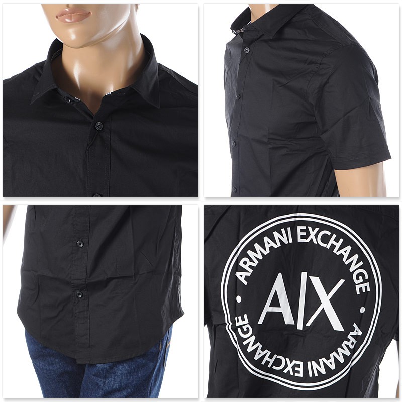 A/X Armani Exchange★半袖 3ボタン留め チェック ポロシャツ ARMANI EXCHANGE ポロシャツ 「A|X アルマーニ エクスチェンジ
