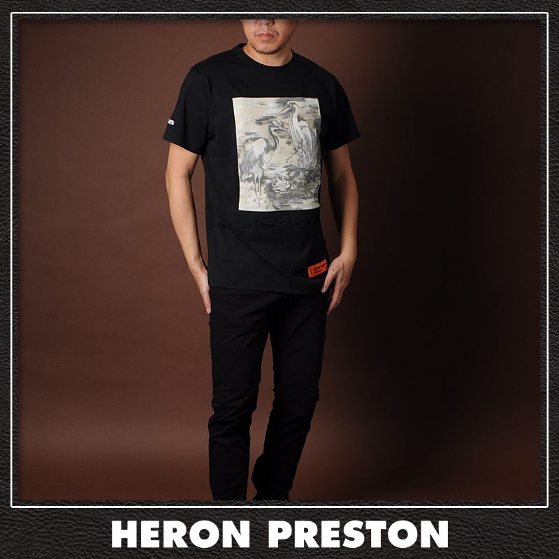 ヘロン プレストン HERON PRESTON クルーネックTシャツ 半袖 メンズ T-SHIRT REG HERON BIRDS  HMAA011S20914022 ブラック