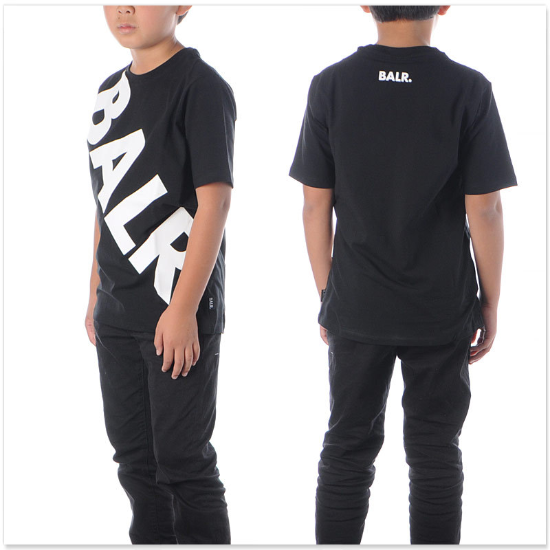 激安ブランド ボーラー Balr Tシャツ 半袖 クルーネック ブランド キッズ Tilted Logo T Shirt Kids B ブラック 全商品オープニング価格特別価格 Cih Dev Humbird Com