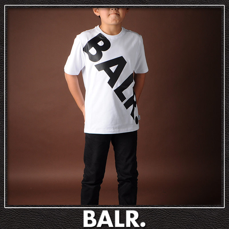 即納特典付き ボーラー Balr Tシャツ 半袖 クルーネック ブランド キッズ Tilted Logo T Shirt Kids B ホワイト 格安 Cih Dev Humbird Com