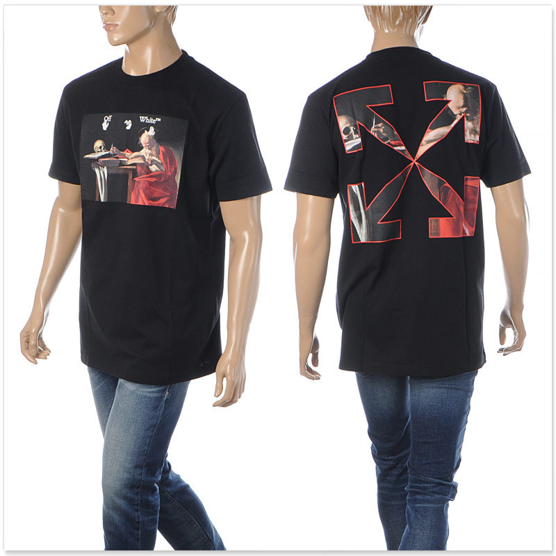 オフホワイト OFF-WHITE Tシャツ 半袖 クルーネック メンズ ブランド CARAVAGGIO S/S SLIM TEE  OMAA027R21JER0041025 ブラック : 21115801102 : BRAVAS - 通販 - Yahoo!ショッピング