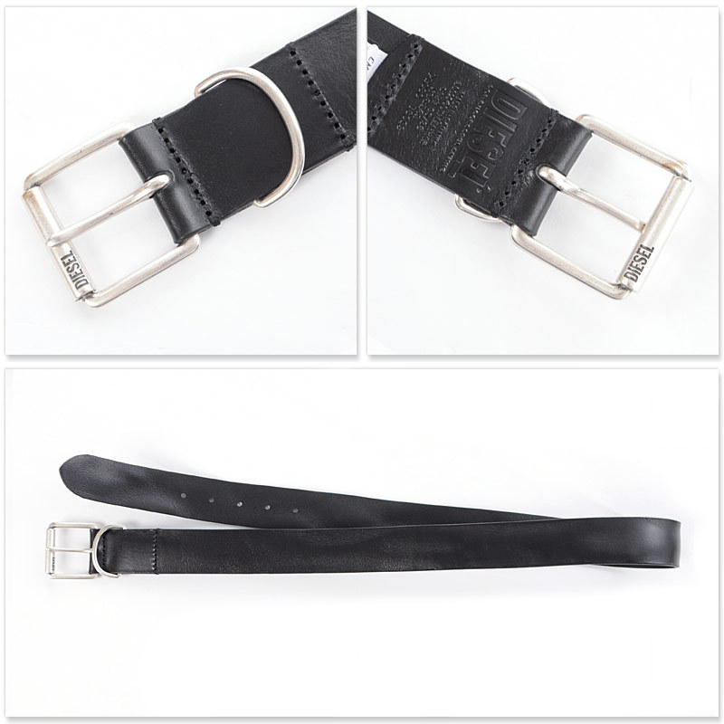 DIESEL （ディーゼル）メンズ ベルト ブラック 80/32 DIESEL ディーゼル レザーベルト メンズ B-5P X08141 PR080
