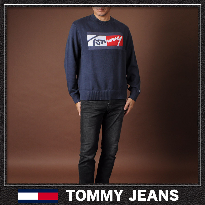 トミージーンズ  JEANS クルーネックニット セーター メンズ ブランド DM0DM11365 ネイビー TOMMY JEANS（トミー・ジーンズ） クルーネックニット セーター メンズ