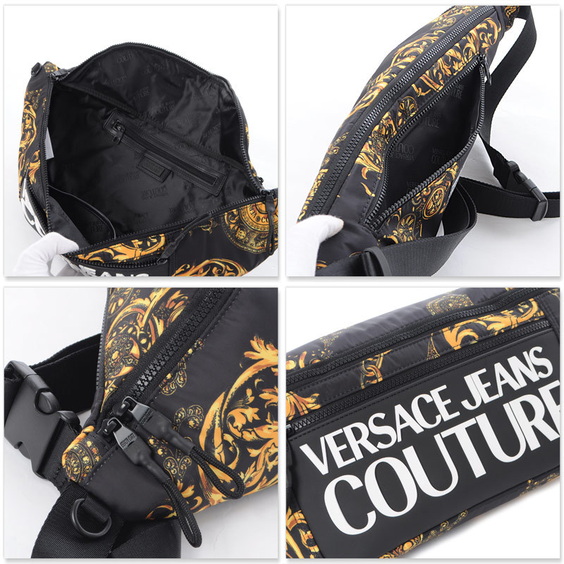 ヴェルサーチ ジーンズ クチュール VERSACE JEANS COUTURE ボディバッグ ウエストポーチ メンズ ブランド 71YA4B97 ZS109 ブラック