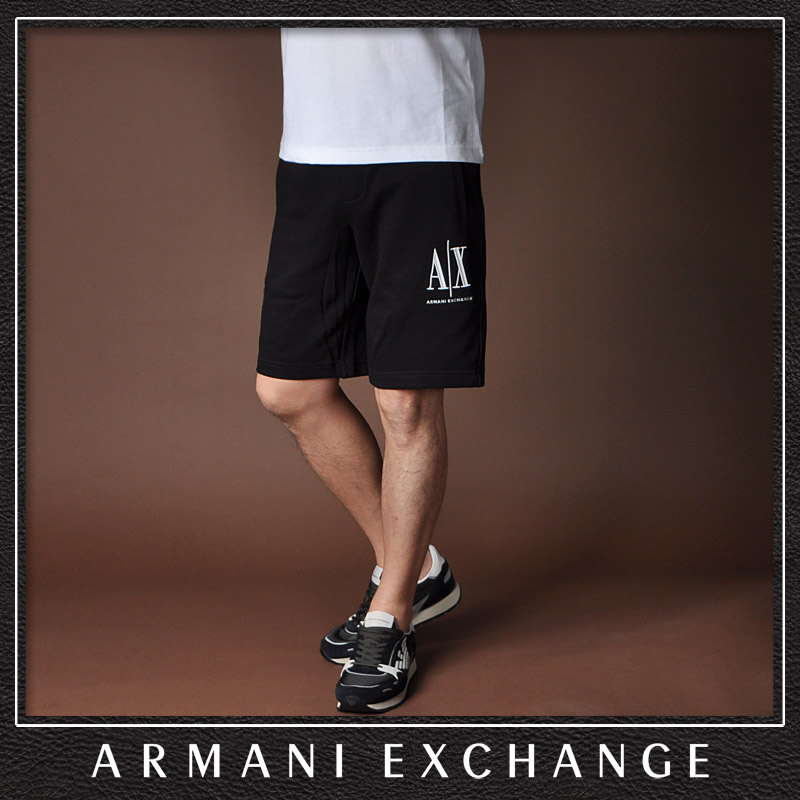 アルマーニエクスチェンジ A|X ARMANI EXCHANGE スウェットショートパンツ メンズ ブランド 8NZSPA ZJ1ZZ ブラック