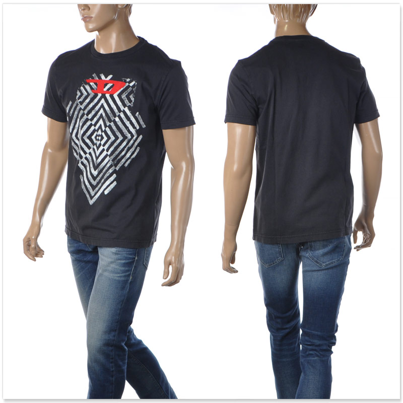 DIESEL T-DIEGOR-C16 オーバルD ロゴ 半袖 クルーネック Tシャツ T-DIEGOR-D Tシャツ Dロゴ｜ホワイト｜メンズ｜DIESEL