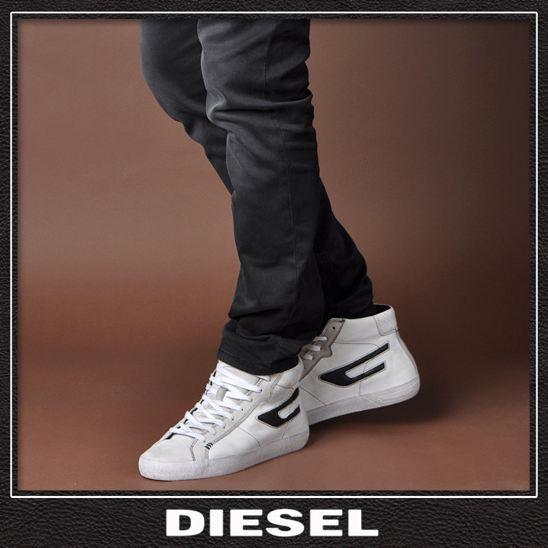 ディーゼル DIESEL レザースニーカー ハイカット メンズ S-LEROJI MID Y02742 PR663 ホワイト