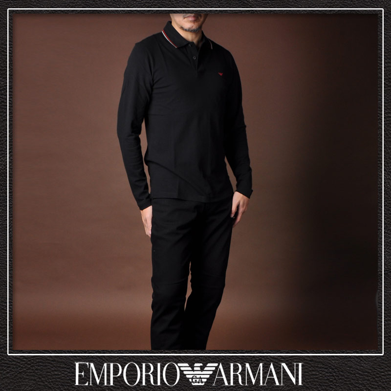 【新作】EMPORIO ARMANI メンズ 長袖ポロシャツ EMPORIO ARMANI エンポリオアルマーニ ポロシャツ 長袖 メンズ