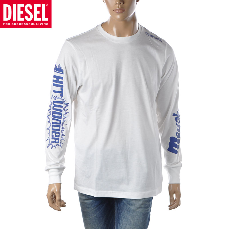 ディーゼル DIESEL Tシャツ 長袖 メンズ ブランド ロンＴ T-JUST-LS-E6 A06768-0GRAM ホワイト  :22210602104:BRAVAS 通販 