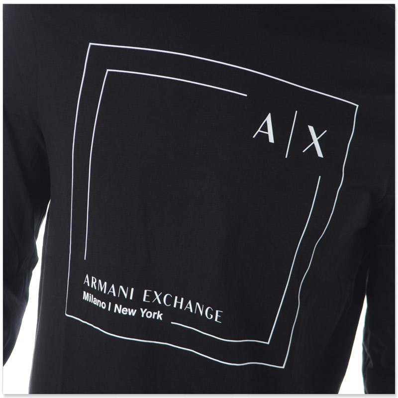 アルマーニエクスチェンジ A|X ARMANI EXCHANGE Tシャツ メンズ ブランド 長袖 ロンT 3RZTAA ZJGCZ ブラック