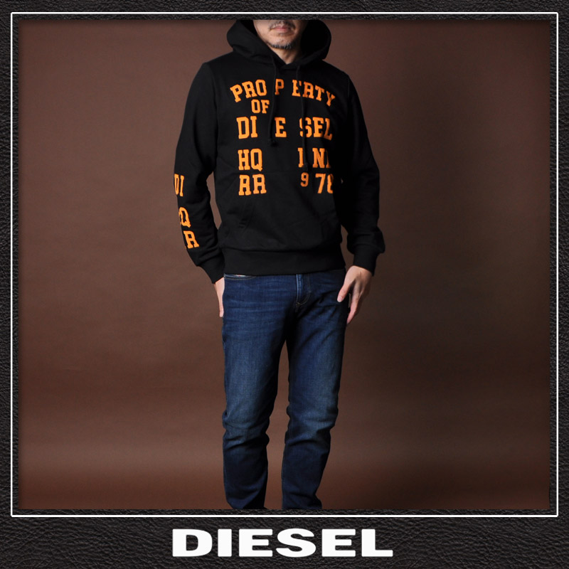 ディーゼル DIESEL パーカー メンズ ブランド プルオーバー S-GINN-HOOD-K32 A08694-0HAYT ブラック